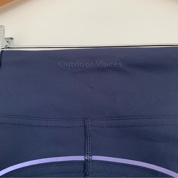 Outdoor Voices Navy Rainbow Reflective Outline Leggings S Small - Picture 3 of 6